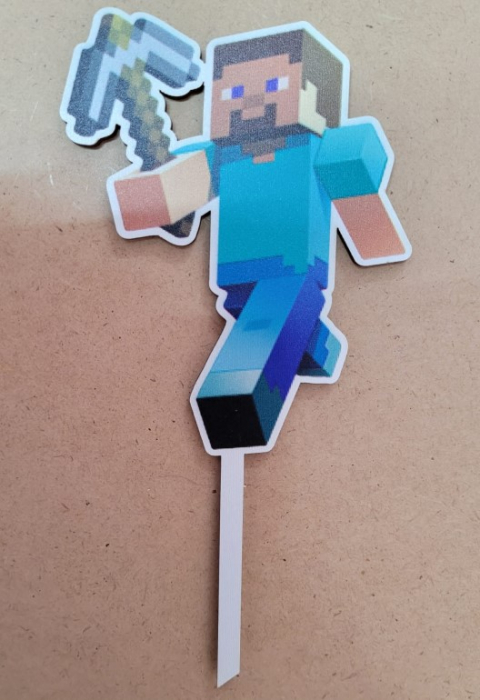 Topper tort lemn Minecraft 11 x 9 cm [3]