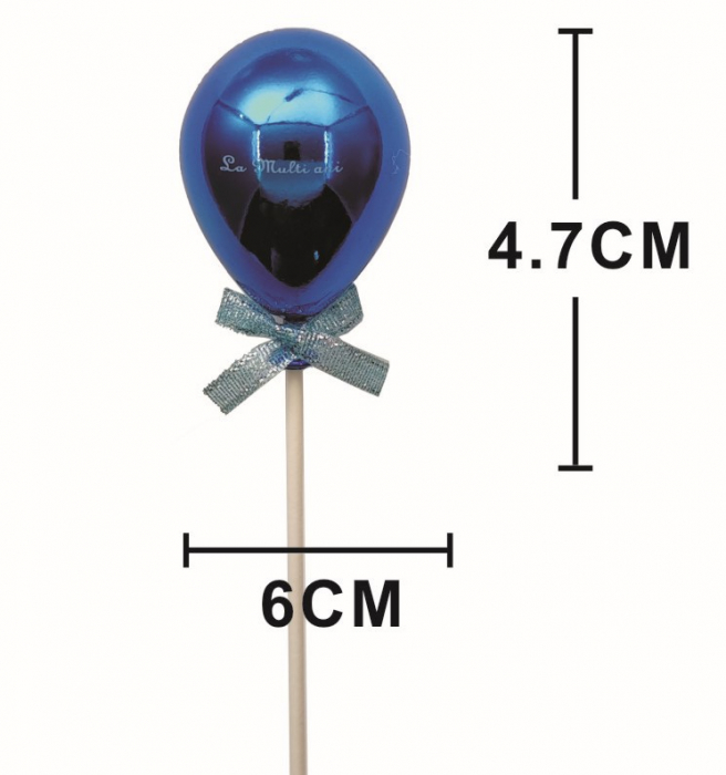 Topper tort plastic balon albastru La multi ani 4,7 * 6 cm [2]