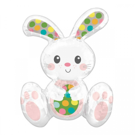 Baloane cifre stand up 64 cm - Ballon folie Iepuras alb Sitter 38 x 50 cm
