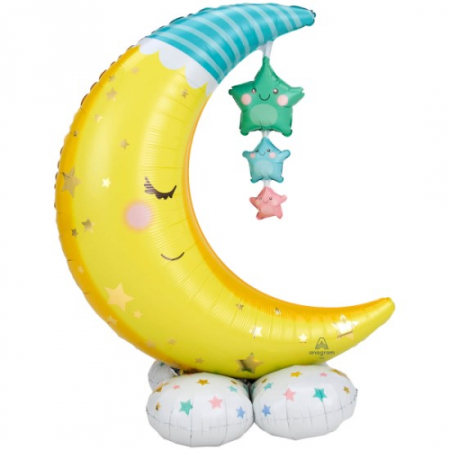 Botez baiat - Baloane latex & folie - Balon din folie AirLoonz, Amscanm 139 cm, Multicolor