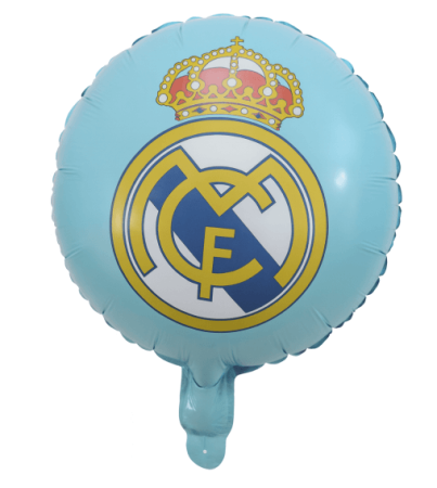 Baloane folie pentru petreceri tematice - Balon folie albastru imprimat Real Madrid 45 cm