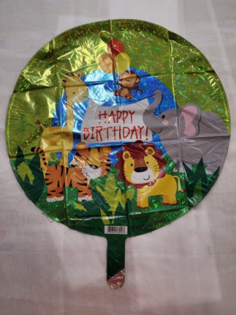 Balon folie animale jungla Happy Birthday 46 cm [1]