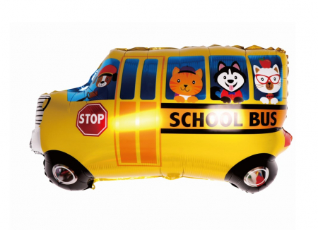 Baloane folie pentru petreceri tematice - Balon folie autobuz de scoala 80 x 60 cm