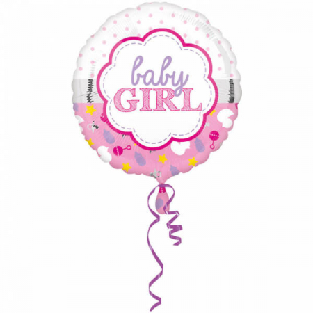 Gender reveal & Dezvaluire - Articole & decoratiuni - Balon folie Baby Girl roz 43cm 026635336437