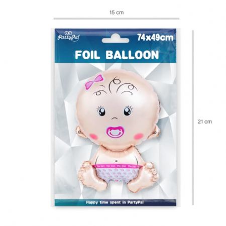 Balon folie botez bebelus roz, 79x49.5 cm [5]