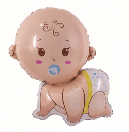Botez baiat - Baloane latex & folie - Balon folie bebelus baiat in 4 labe 75 x 65 cm