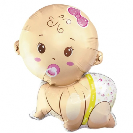 Botez fata - Baloane - Balon folie bebelus fata in 4 labe 77 x 65 cm