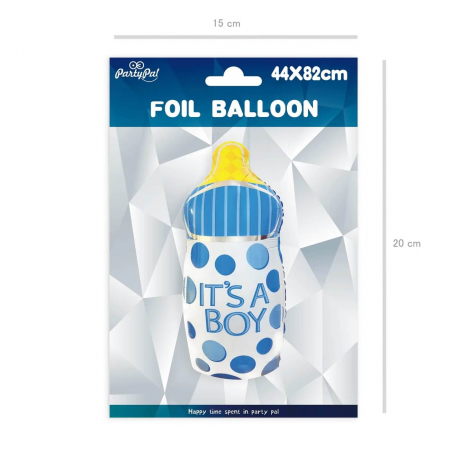 Balon folie biberon It's a Boy albastru 75cm [4]
