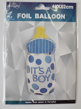 Balon folie biberon It's a Boy albastru 75cm [5]