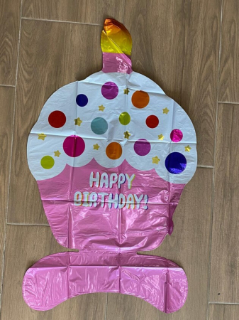 Balon folie briosa Happy Birthday roz Stand up 88 cm [1]