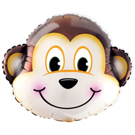 Zoo - Decoratiuni pentru petrecere tematica - Balon folie cap de Maimuta 45cm