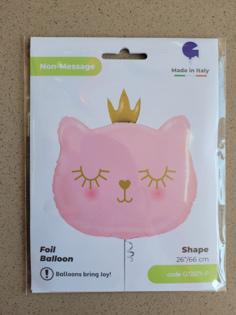 Balon folie cap pisica roz 66 cm [2]