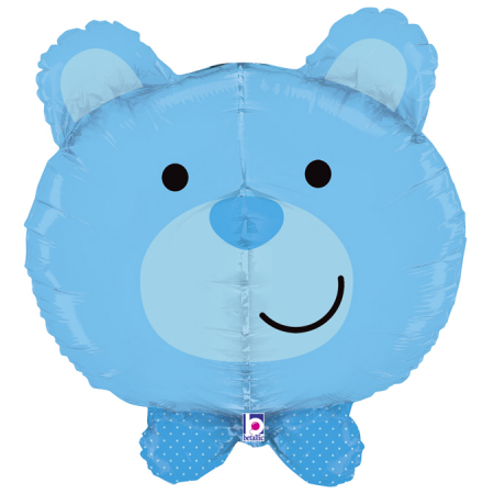 Balon folie cap urs albastru 3D 69 cm [0]