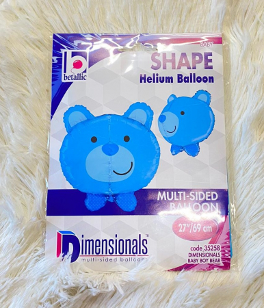 Balon folie cap urs albastru 3D 69 cm [6]
