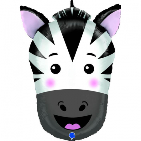 Zoo - Decoratiuni pentru petrecere tematica - Balon folie cap zebra 74 cm