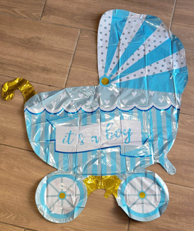 Balon folie carut albastru 95 x 80 cm [2]