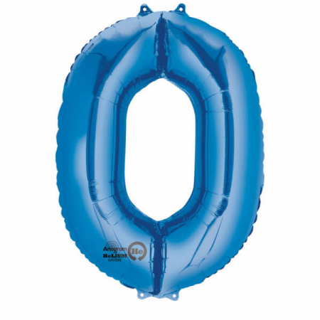 Baloane folie - Balon folie cifra 0 albastru 66cm