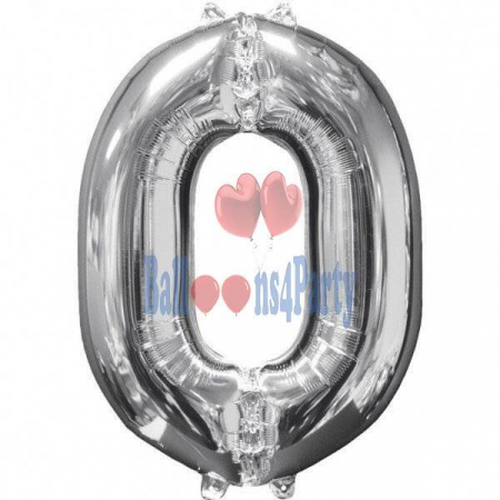Balon folie cifra 0 argintiu 40cm [4]