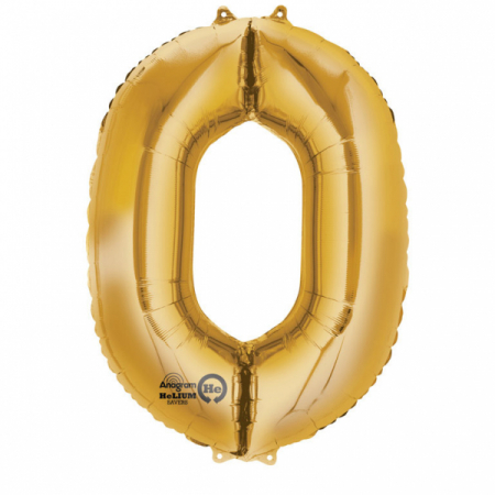 Baloane folie - Balon folie cifra 0 auriu 66cm
