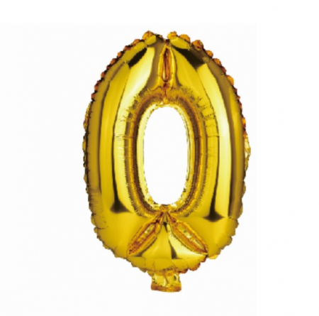 Baloane cifre folie 40 cm - Balon folie cifra 0 auriu 40cm