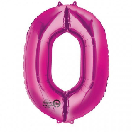 Baloane folie - Balon folie cifra 0 roz 66cm