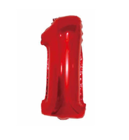 Baloane folie - Balon folie cifra 1 rosu 100 cm