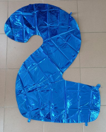 Balon folie cifra 2 albastru 100 cm [2]