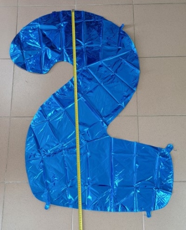 Balon folie cifra 2 albastru 100 cm [3]