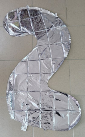 Balon folie cifra 2 argintiu 100 cm [1]