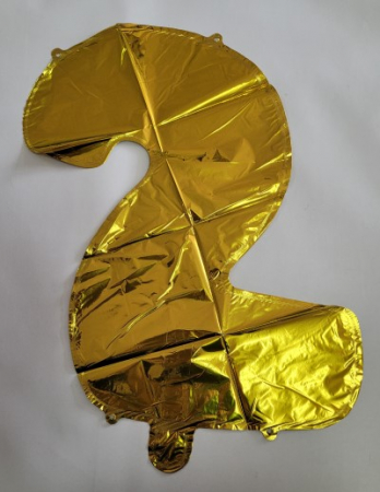 Balon folie cifra 2 auriu 40cm [1]