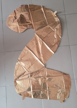 Balon folie cifra 2 auriu 66cm [1]