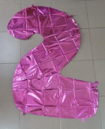 Balon folie cifra 2 roz 100 cm [1]