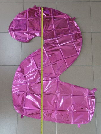 Balon folie cifra 2 roz 100 cm [2]