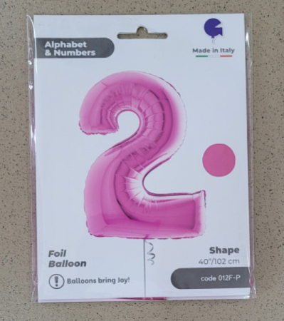 Balon folie cifra 2 roz 100 cm [3]