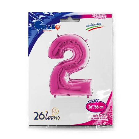 Balon folie cifra 2 roz 66cm [4]