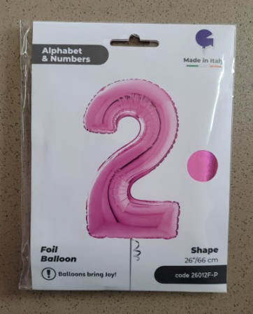 Balon folie cifra 2 roz 66cm [3]