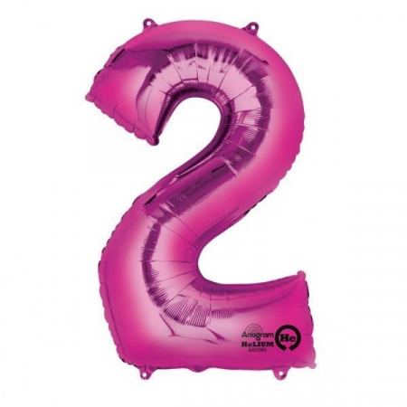 Baloane cifre folie 100 cm - Balon folie cifra 2 roz 100 cm