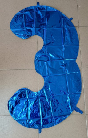 Balon folie cifra 3 albastru 66cm [1]