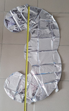Balon folie cifra 3 argintiu 66cm [2]