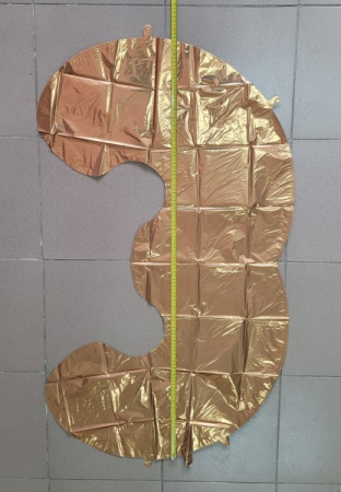 Balon folie cifra 3 auriu 100 cm [2]
