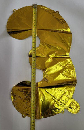 Balon folie cifra 3 auriu 40cm [2]