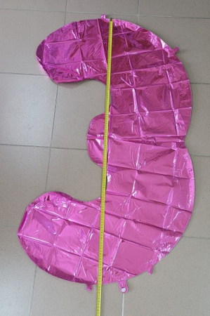 Balon folie cifra 3 roz 100 cm [2]