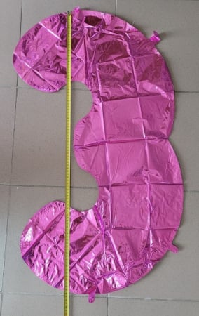 Balon folie cifra 3 roz 66cm [2]