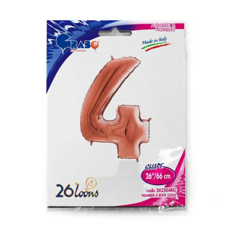 Balon folie cifra 4 rose gold 66 cm [4]