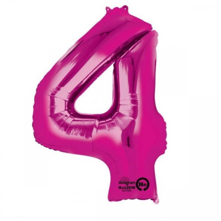 Baloane cifre folie 100 cm - Balon folie cifra 4 roz 100 cm