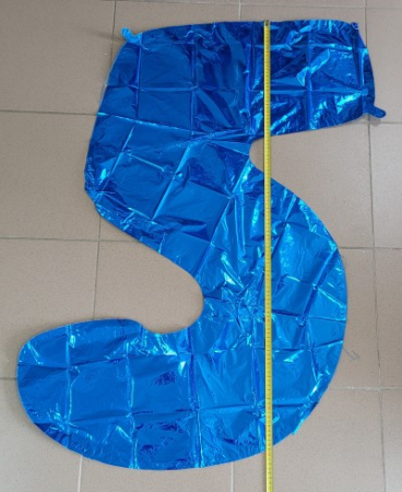 Balon folie cifra 5 albastru 100 cm [2]