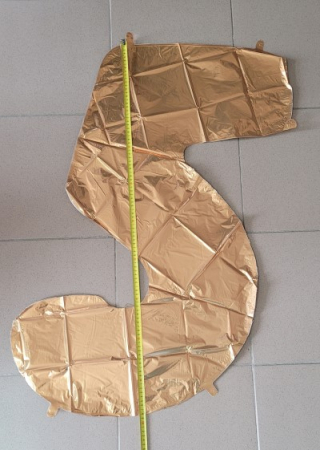 Balon folie cifra 5 auriu 66cm [2]