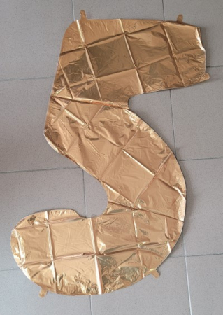 Balon folie cifra 5 auriu 66cm [1]