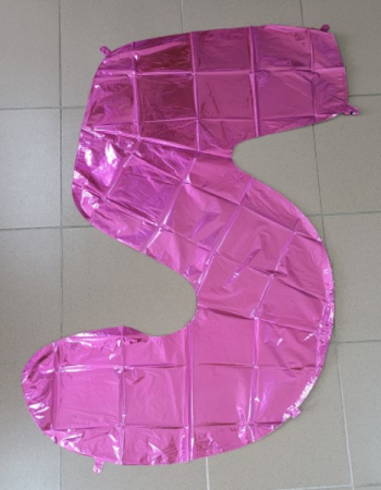 Balon folie cifra 5 roz 100 cm [2]