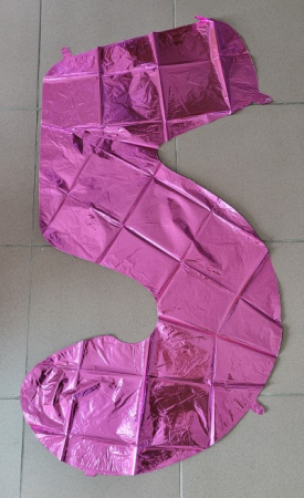 Balon folie cifra 5 roz 66cm [3]